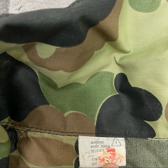 Mens vintage 80s military hunting full zip camouflage windbreaker jacket sz L - Picture 5 of 5